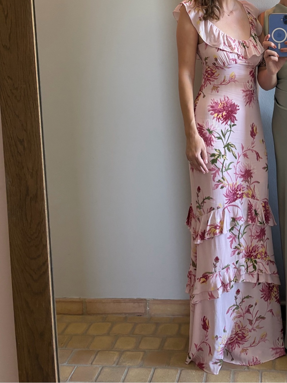 Reformation Tripoli Pink Floral Maxi Dress